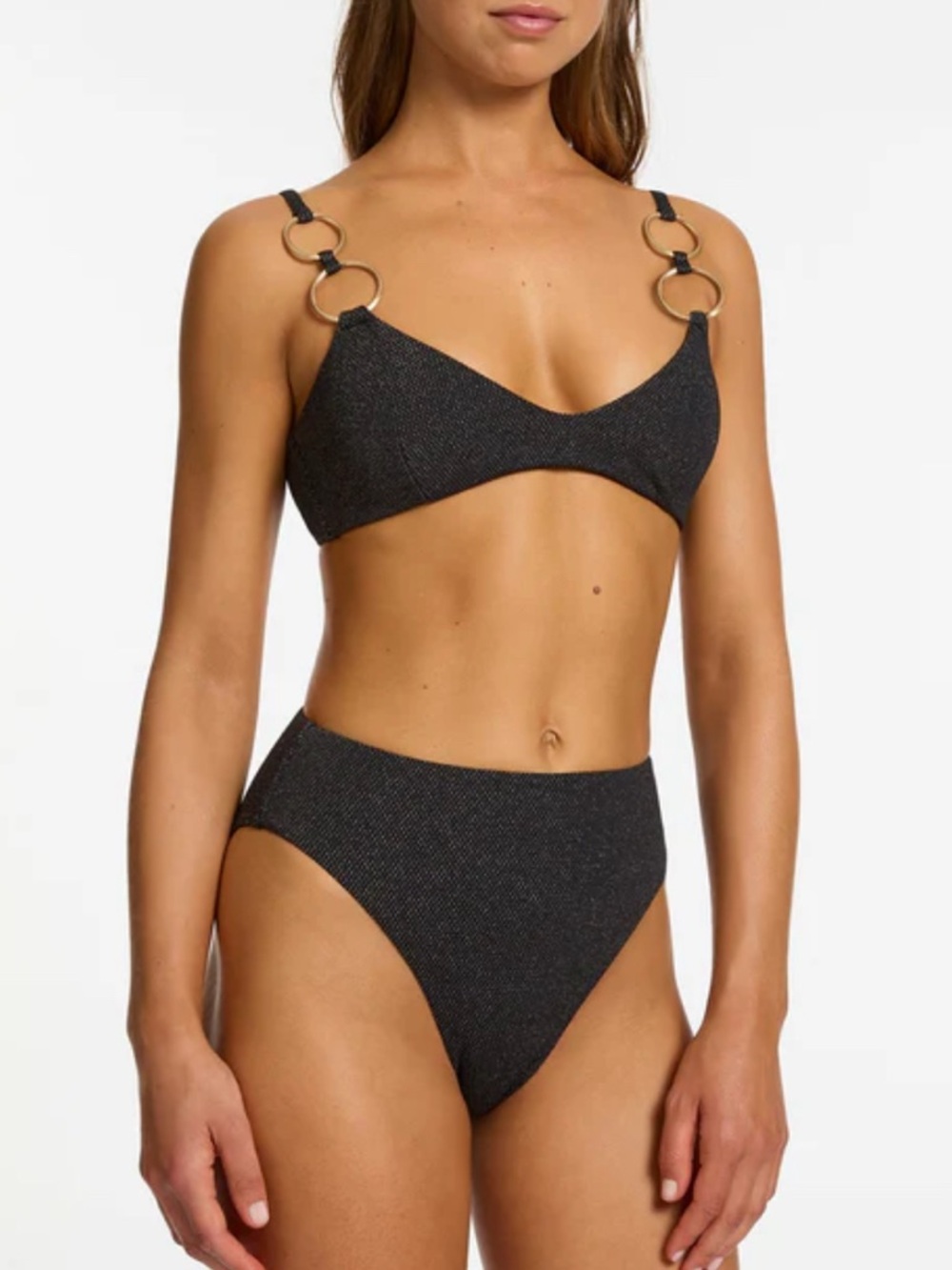 Jets Australia Tirari Nights Metallic High Waist Bikini SET US 6 NWT